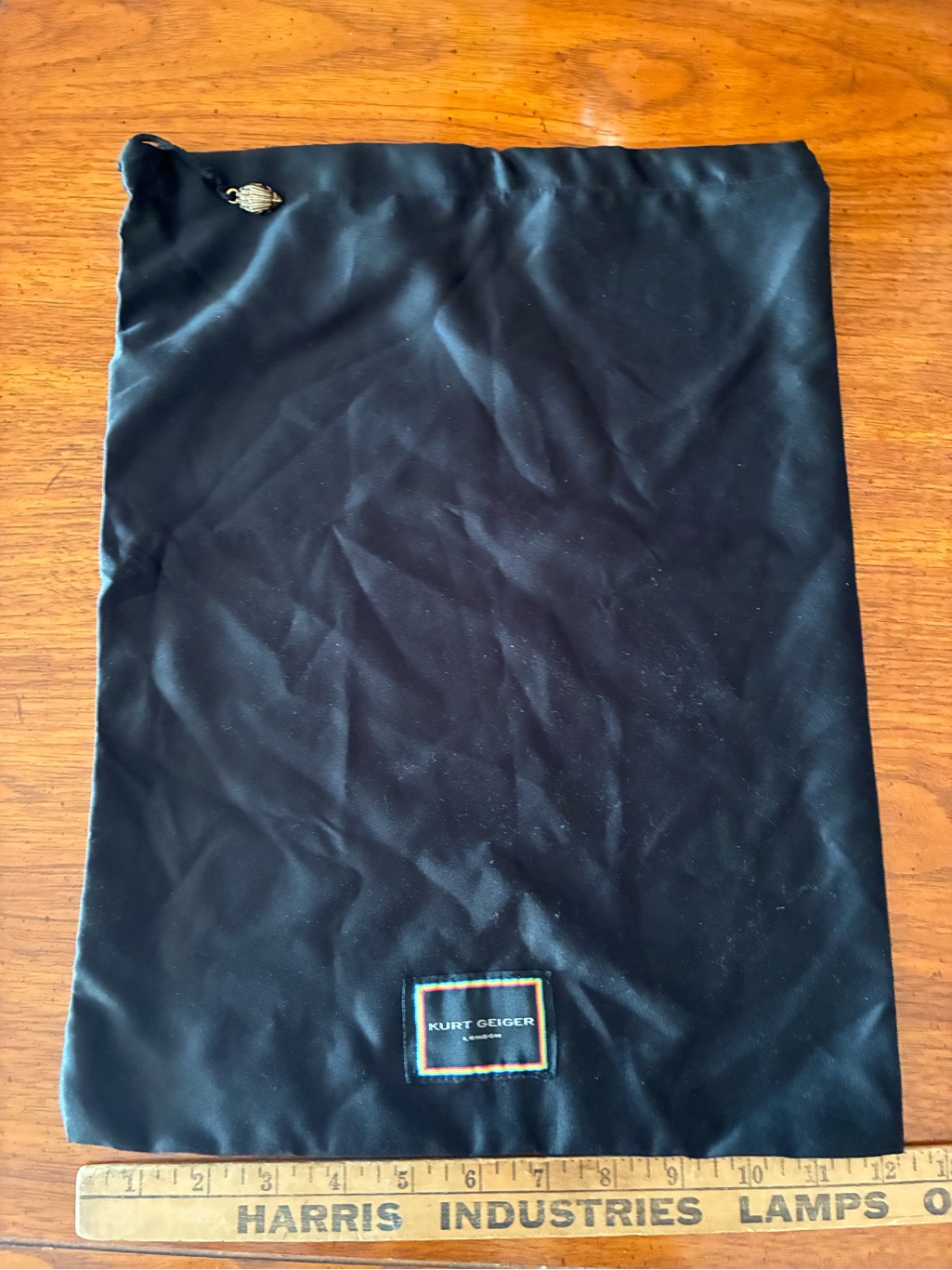 Kurt Geiger Black Drawstring Dust Bag With Charm